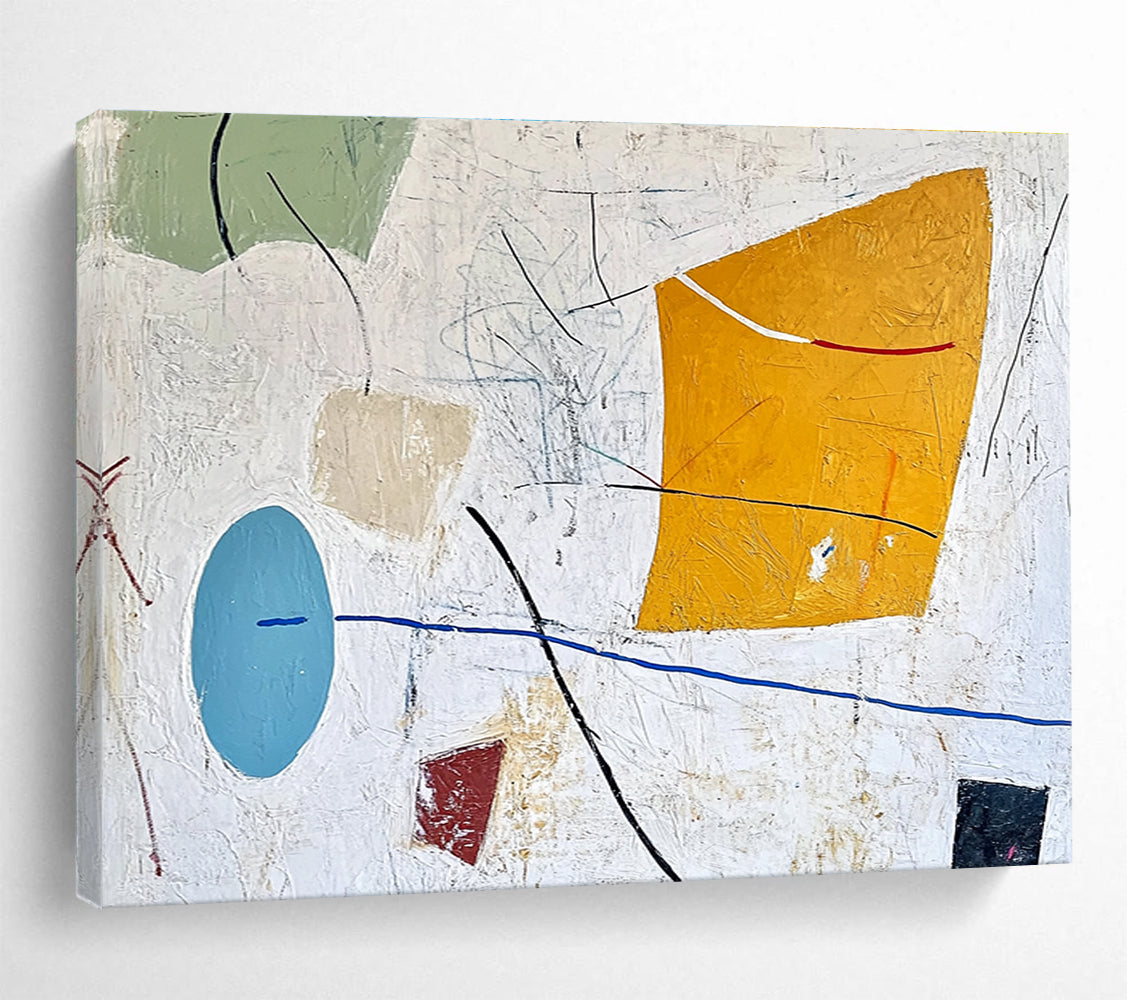 Mixed Shapes Abstract Painting with Colorful Elements DYP456