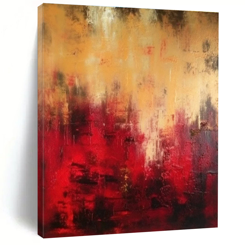 Red and Gold Abstract Painting with Intense Textures ADGE073