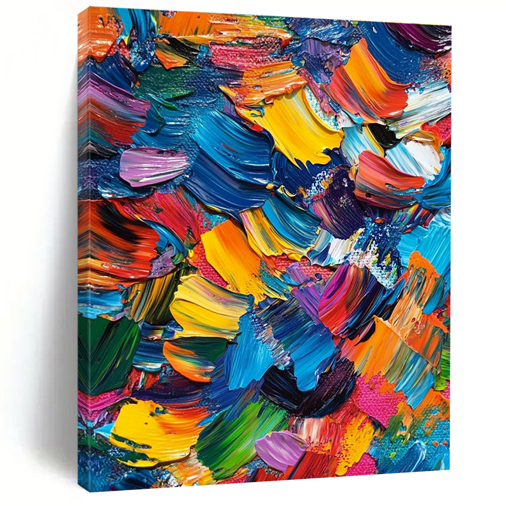 Colorful Palette Knife Abstract Painting with Bold Textures GER405