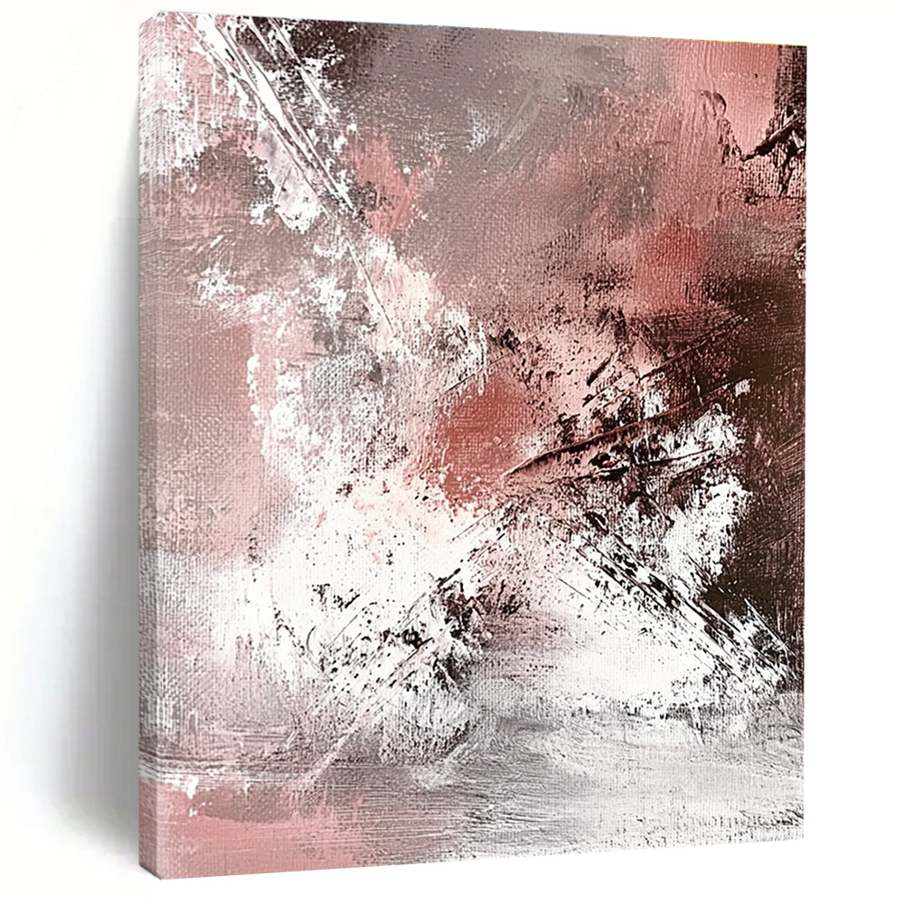 Red and Gray Abstract Painting with Dynamic Textures GER540