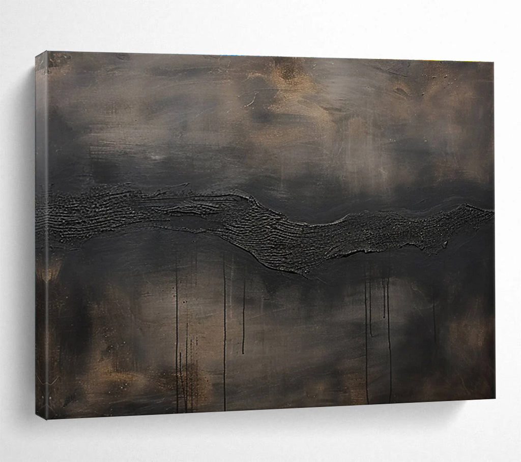 Dark Textured Abstract Painting with Deep, Ear THY Tones THY390