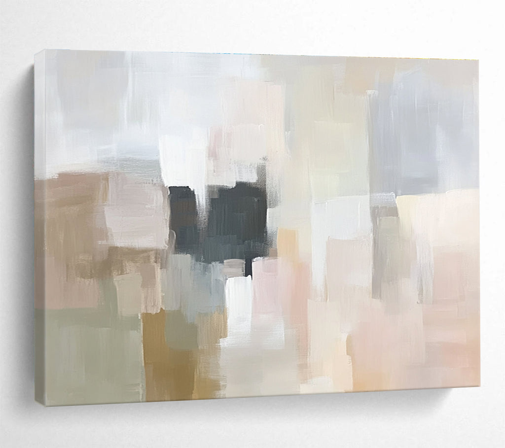 Soft Color Blocks Abstract Painting with Muted Tones DYP220