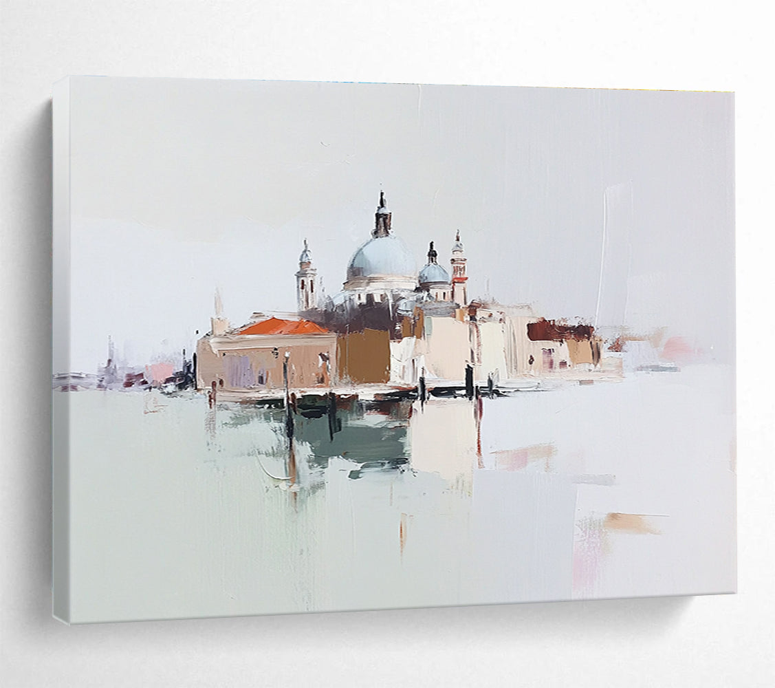 Abstract Venice Scene Painting with Soft Color Palette DYP285