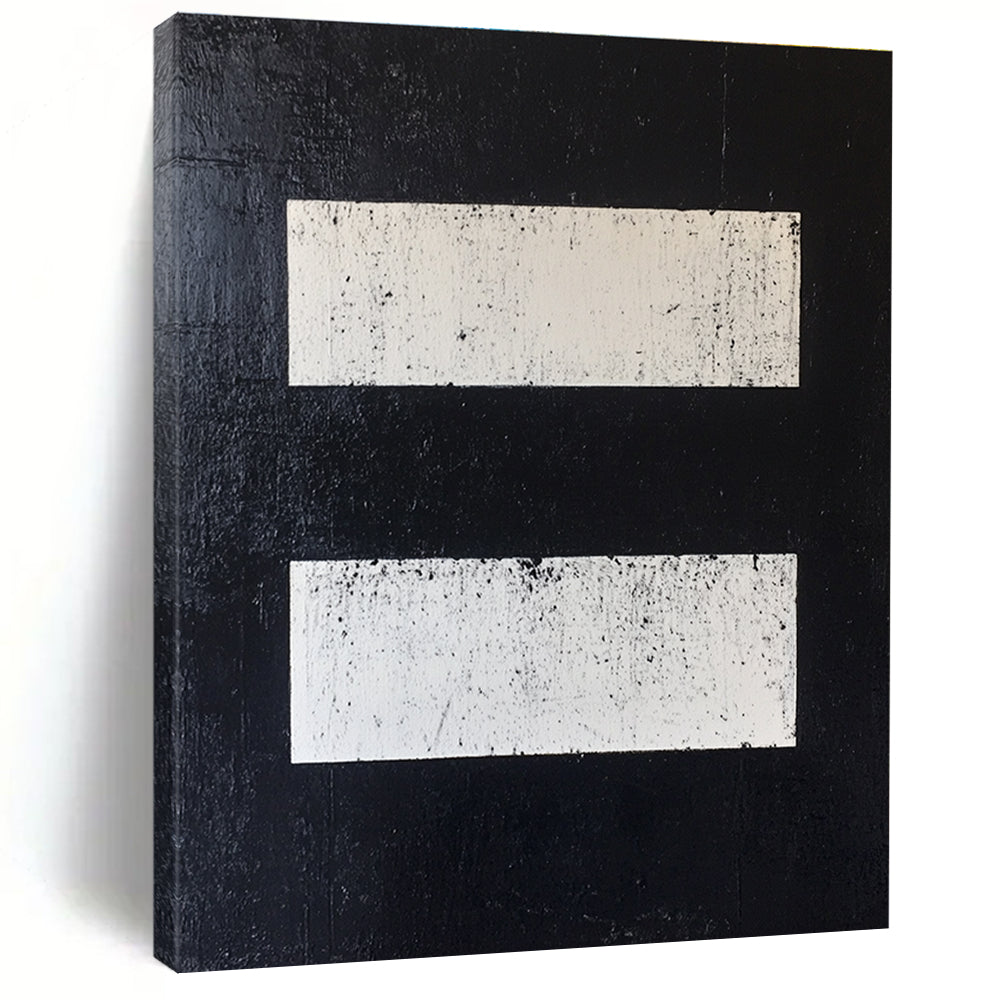 Black and White Rectangles Abstract Painting GER876