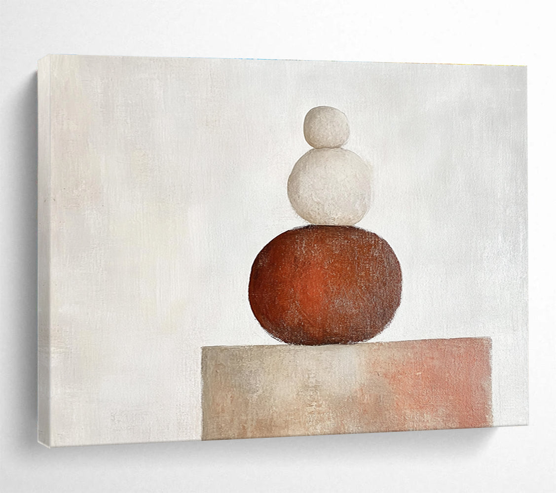 Earth - Toned Stacked Stones Abstract Painting DYP088