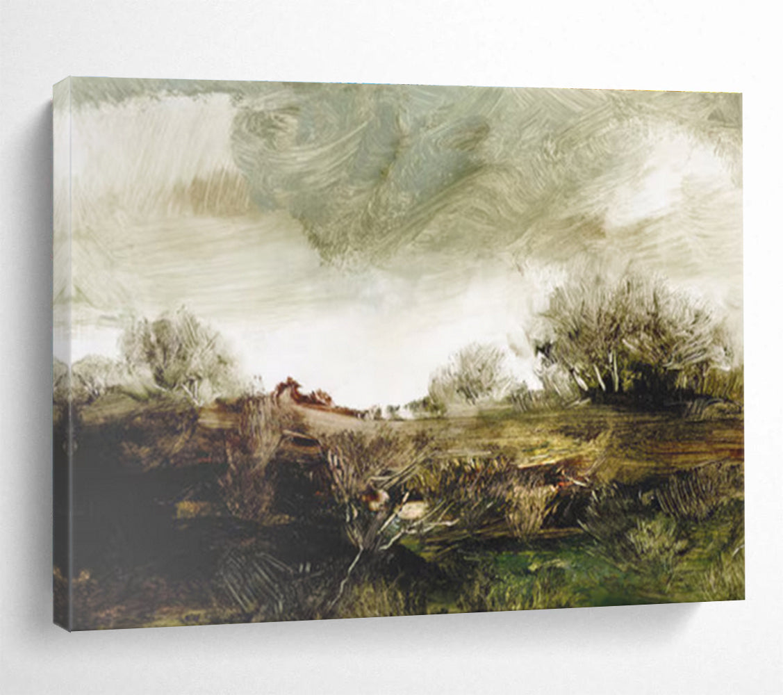 Textured Field Abstract Painting with Ear THY Tones THY122