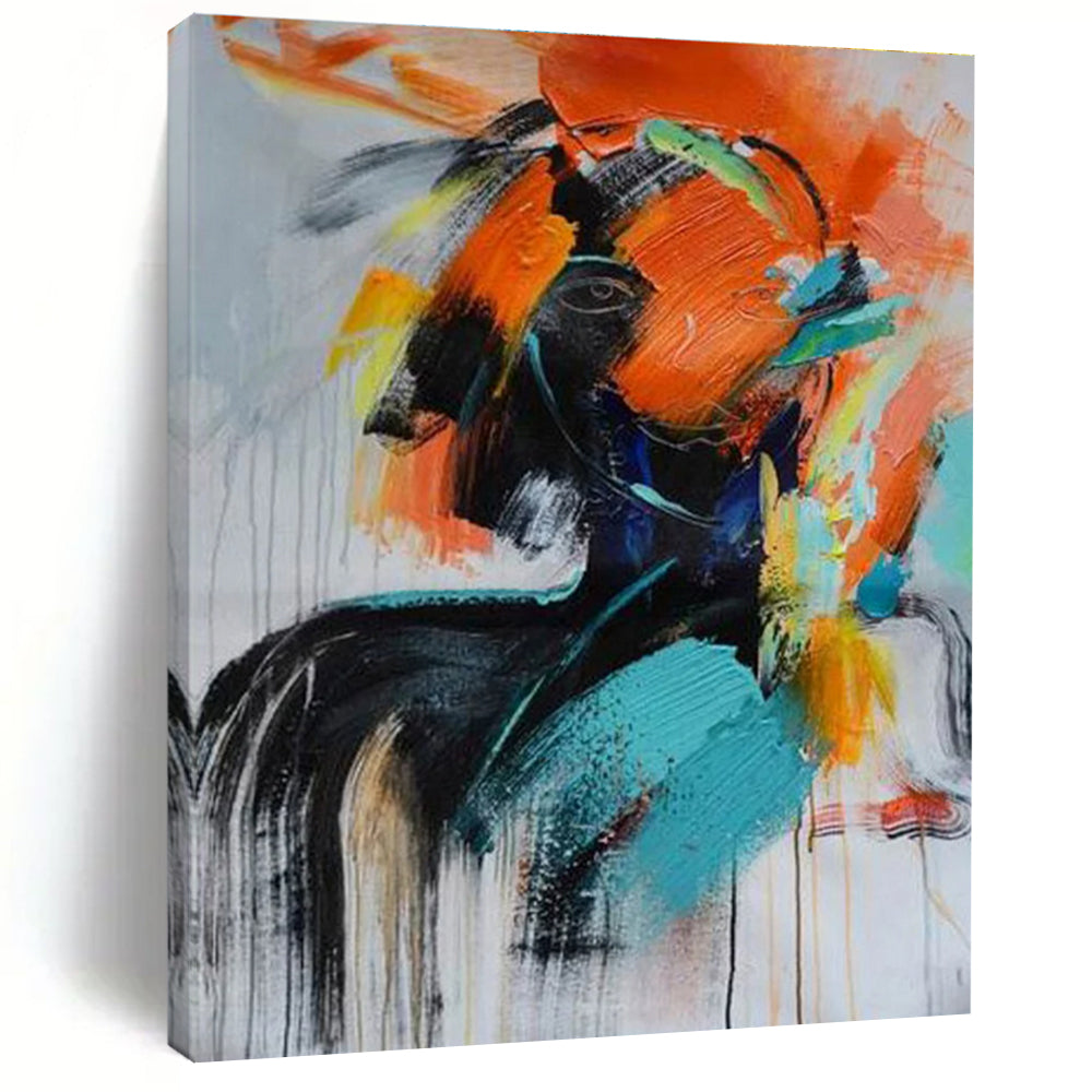 Colorful Abstract Portrait Painting with Expressive Brushstrokes ADGE410