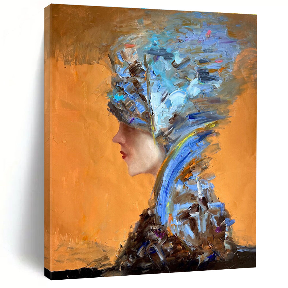 Colorful Headpiece Figure Abstract Painting ADGE348