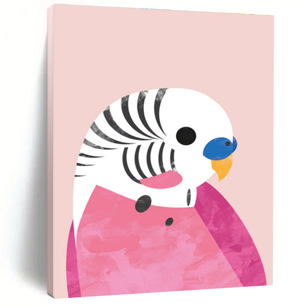 Pink Parrot Pop Art - Inspired Abstract Painting ADGE227