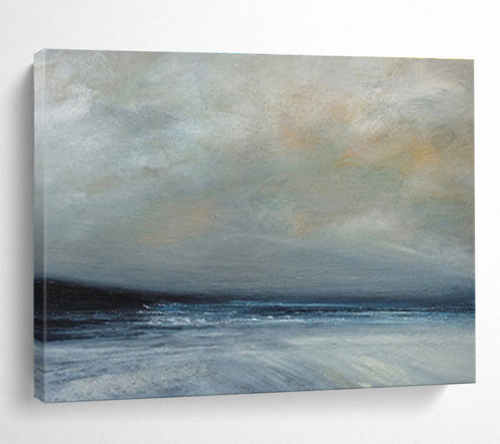 Grey Toned Calm Sea Sky Abstract Painting THY021