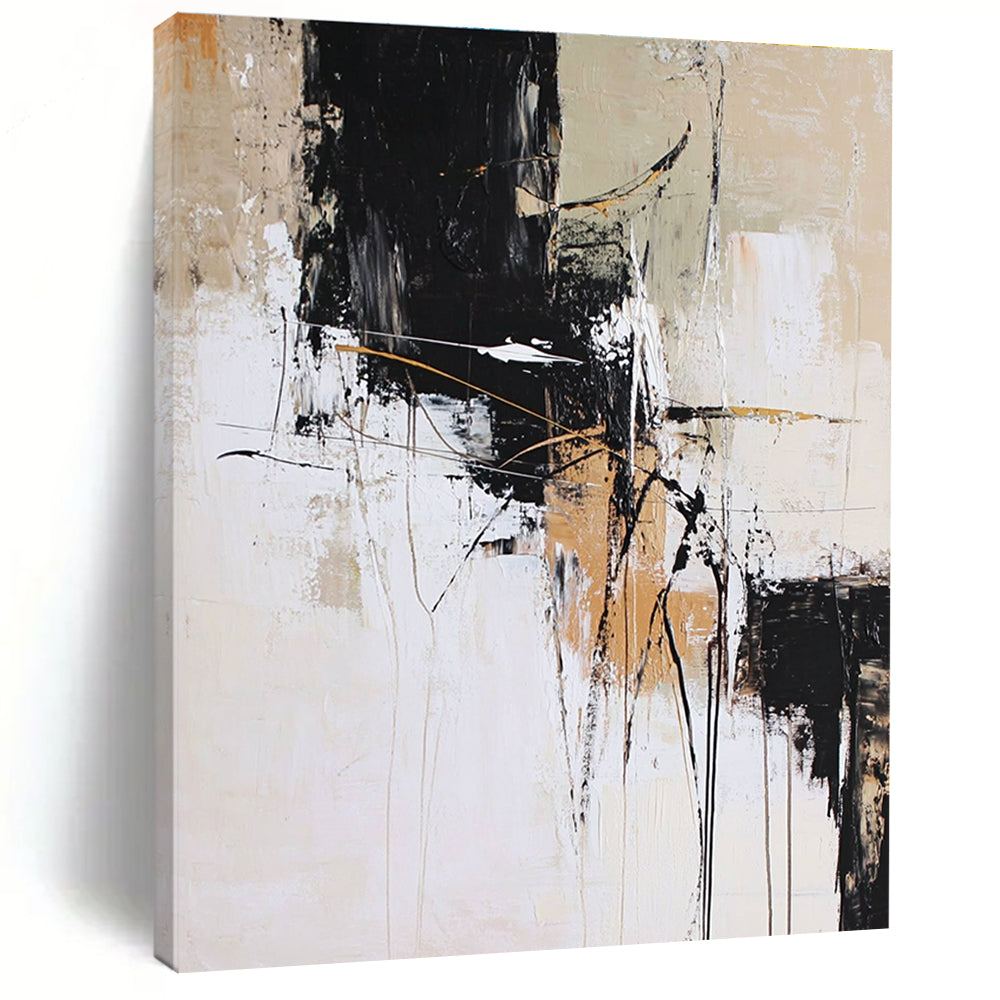 Neutral Textured Abstract Painting with Minimalist Flair GER409
