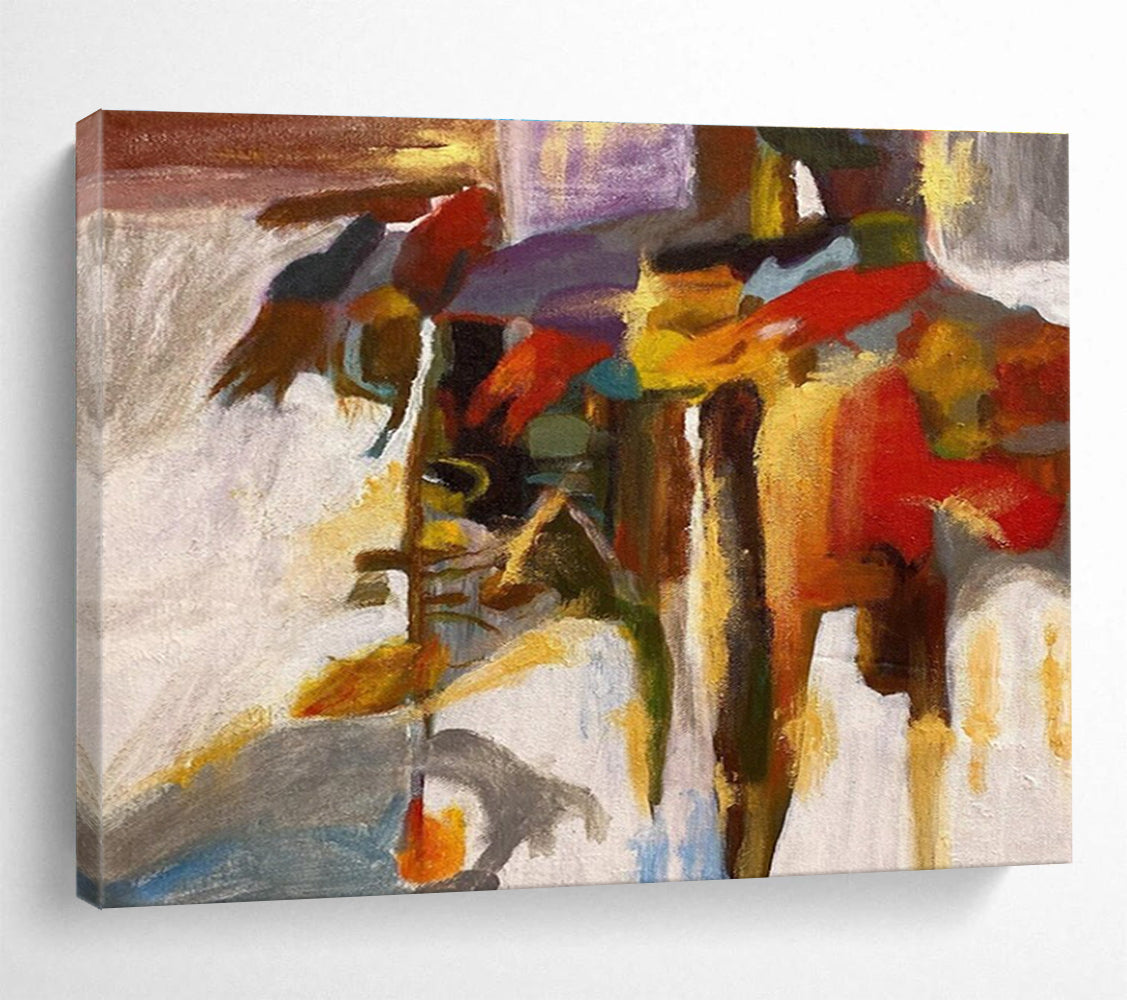 Colorful Figure Abstract Painting with Vivid, Dynamic Shapes THY365