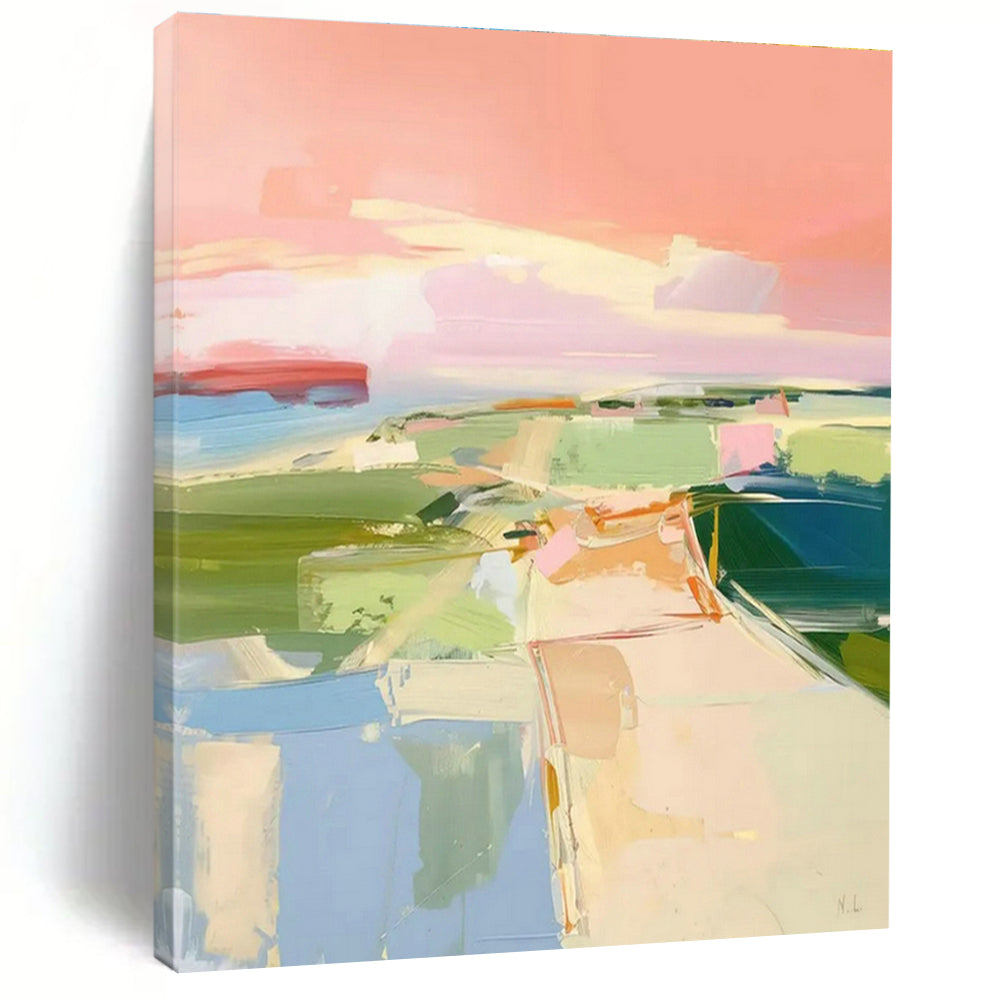 Large Hand-Painted Abstract Art for Cottage Bedroom and Living Room DLZ1577