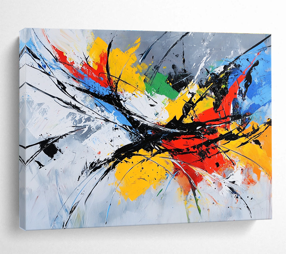 Colorful Expressive Splash Abstract Painting with Vibrant Colors DYP332