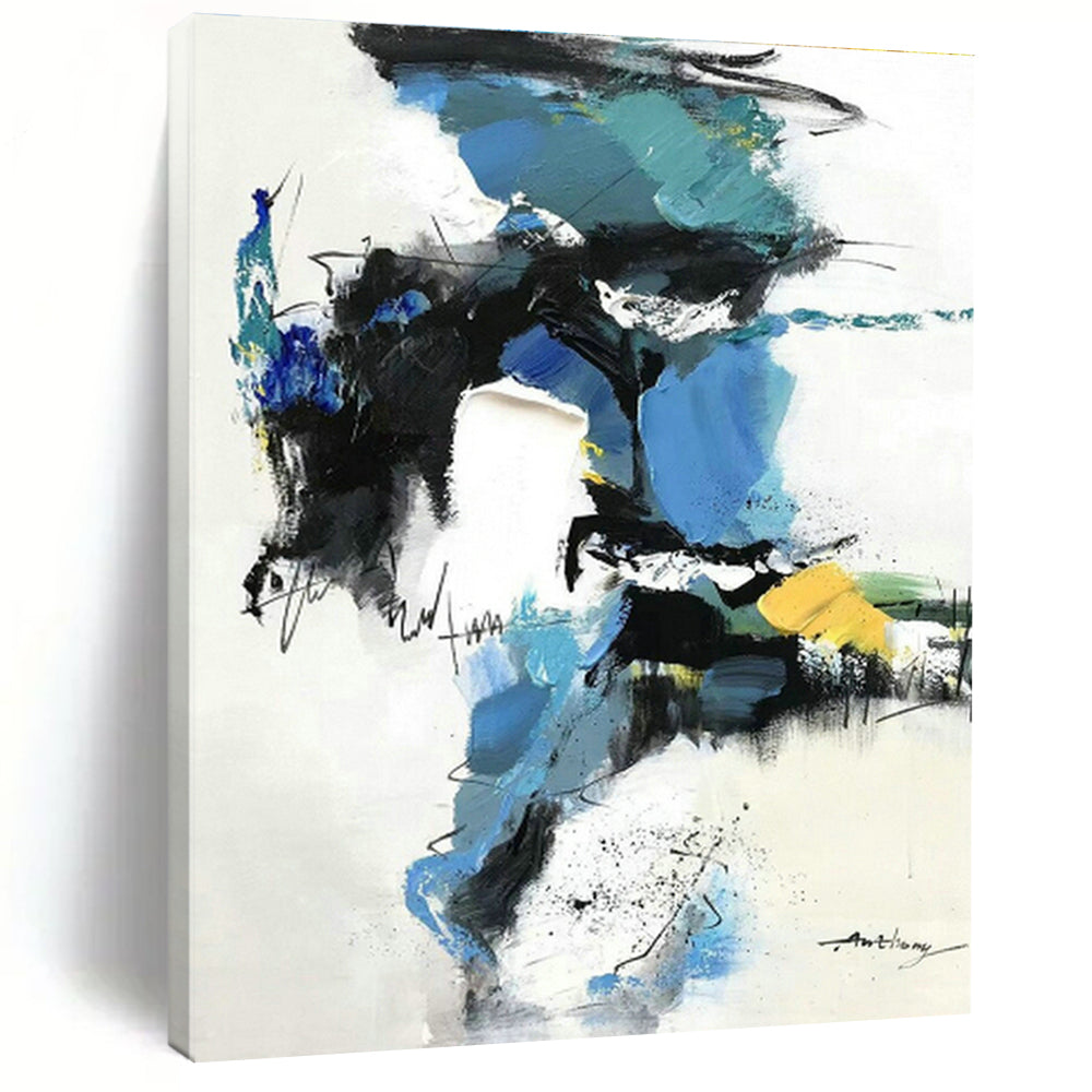 Custom Hand - Painted Abstract Art for Cottage Entryway Dog Runs and Office Utility Rooms DLZ0791