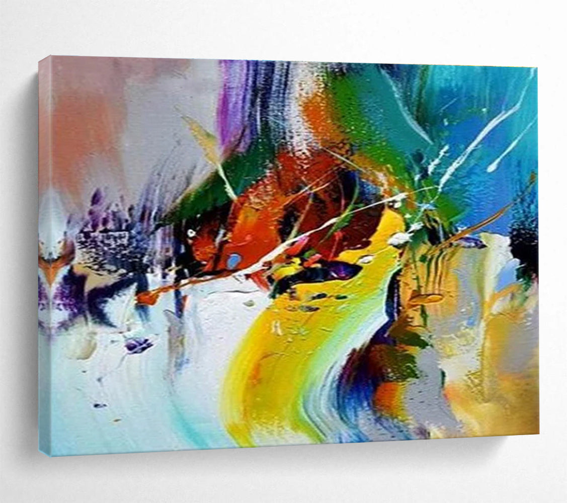 Color - Burst Abstract Painting with Vivid Rainbow Hues THY280