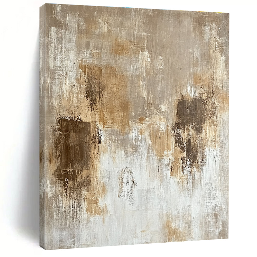 Beige Brown Abstract Painting with Subtle Textures GER769