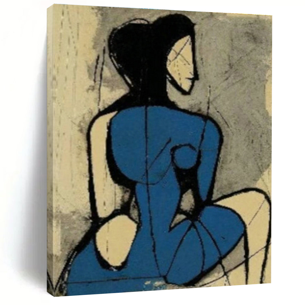 Hand-Painted Abstract Canvas Collage with Mixed Media for Bedroom & Living Room DLZ1424
