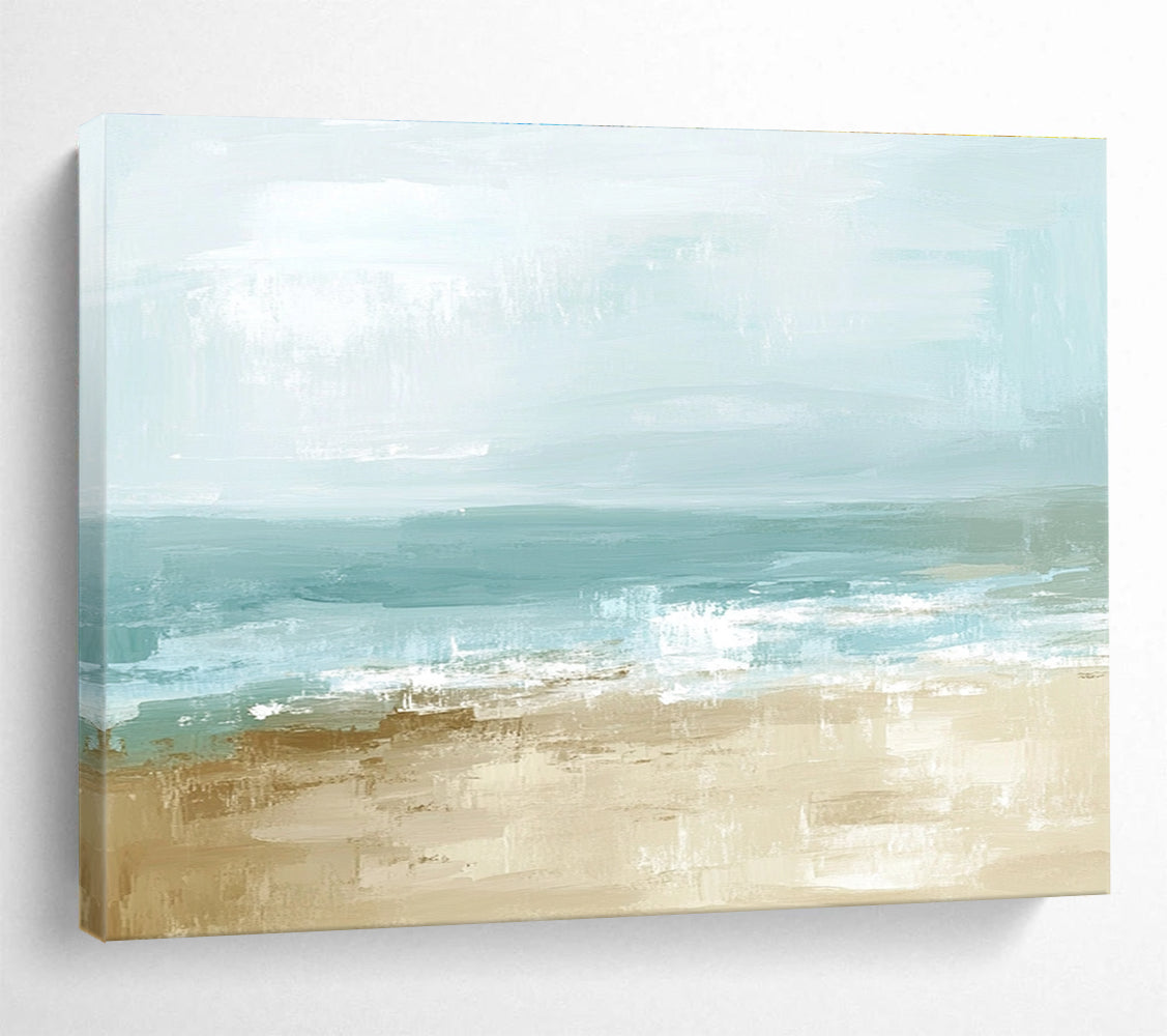 Light Blue and Beige Beach Abstract Painting DYP136