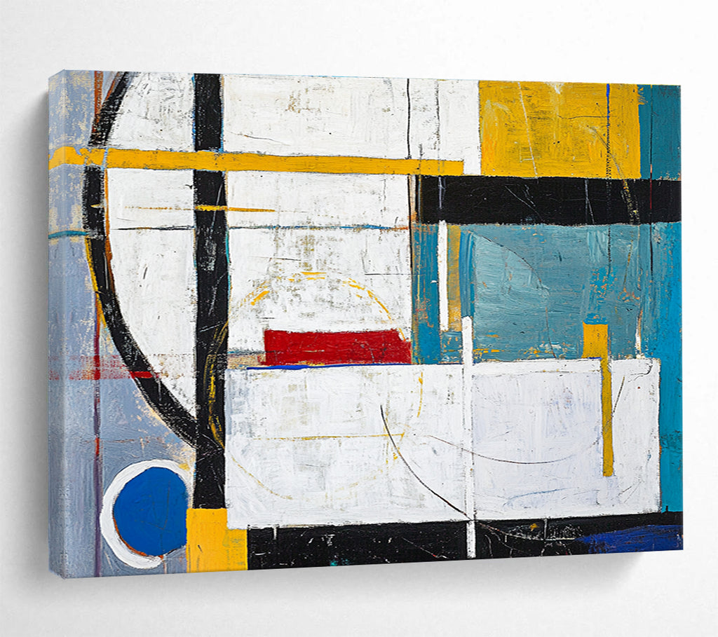 Geometric Abstract with Color Painting with Bold Shapes DYP549