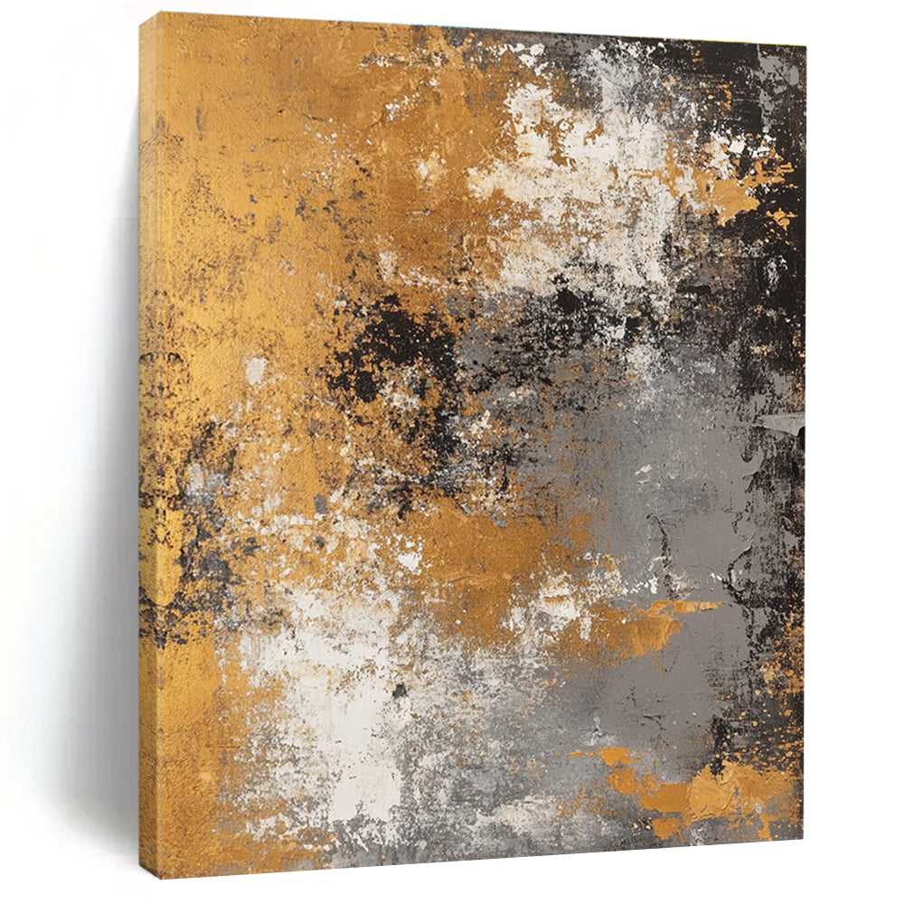 Gold - Flecked Abstract with Gray, White, and Gold GER319