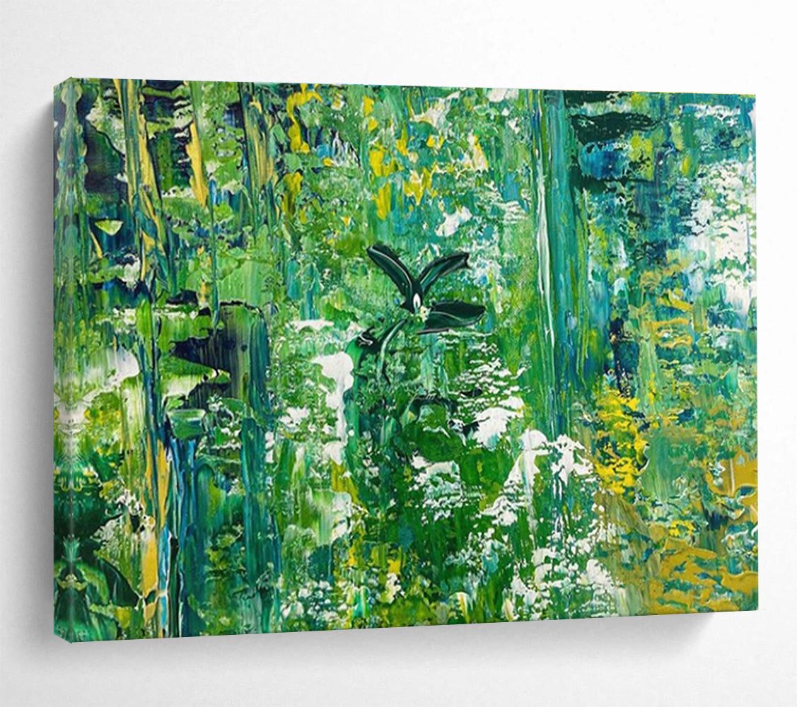 Green Forest Abstract Painting with Lush - Natural Motifs THY362