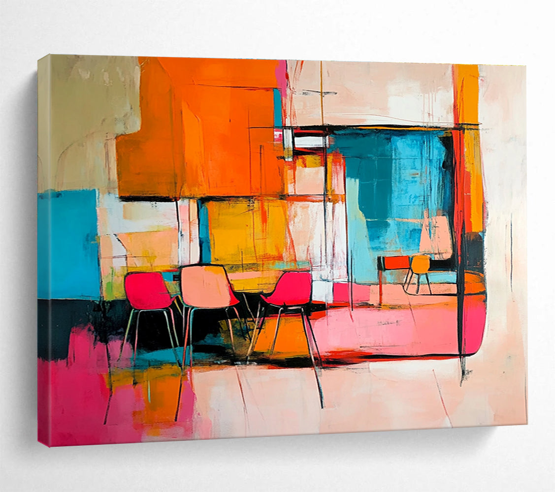 Colorful Interior Abstract Painting with Vibrant Shades DYP500