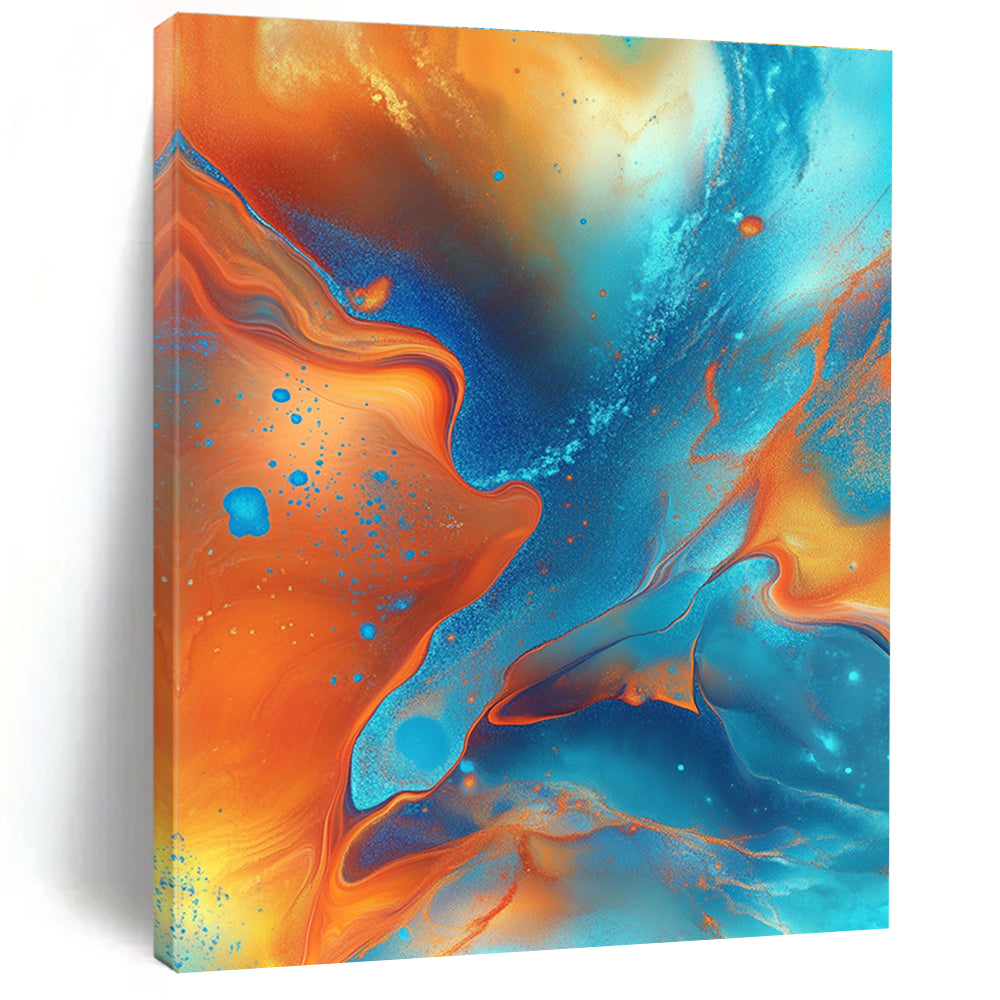 Colorful Fluid Abstract Painting with Swirling Patterns GER416