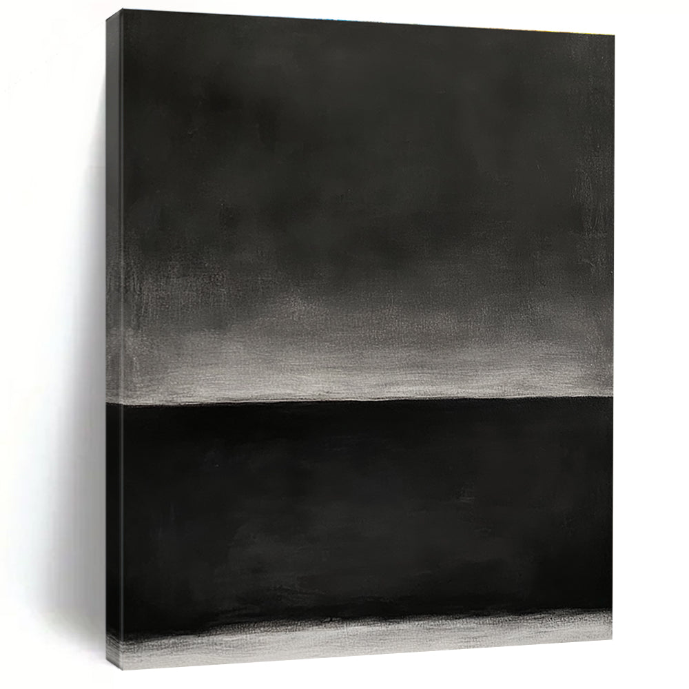 Black and Gray Gradient Abstract Painting with Subtle Transitions GER163
