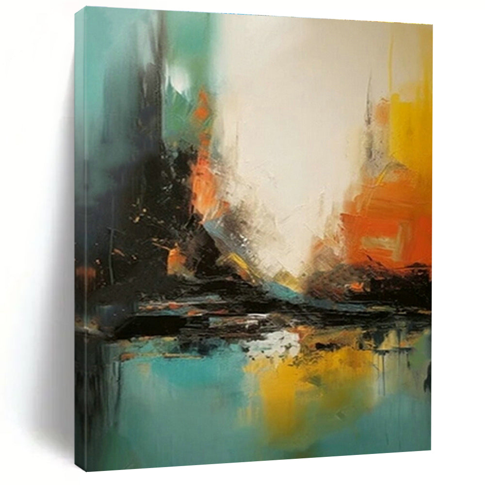Custom Hand - Painted Abstract Art for Cottage Entryway Pet Bed Frames & Office Break Room Water Cooler Wraps DLZ0935
