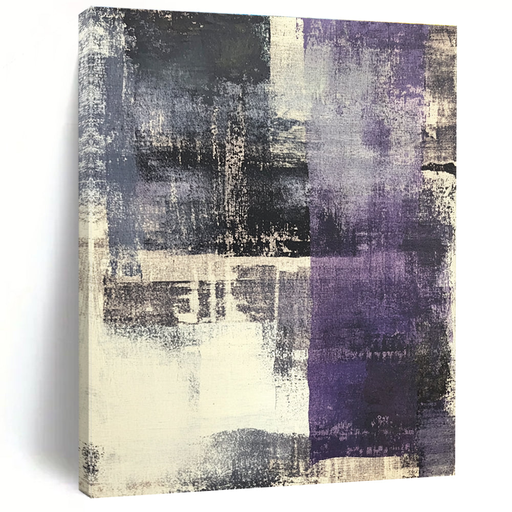 Purple Gray Abstract Painting with Moody Textures GER525