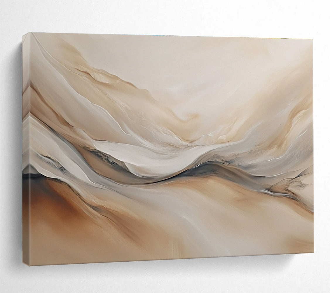 Beige Flowing - Liquid - like Abstract Painting DYP039