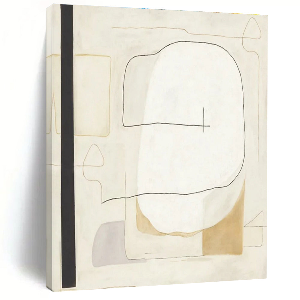 Beige Grey Minimalist Abstract Painting ADGE025