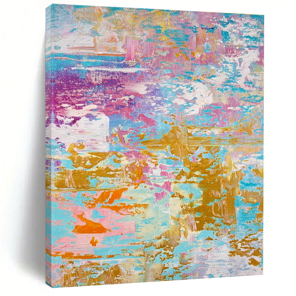 Pastel - Gold Abstract Painting with Layered Colors ADGE464