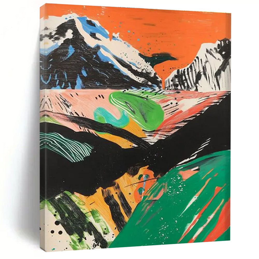 Colorful Abstract Mountain Landscape Painting ADGE092
