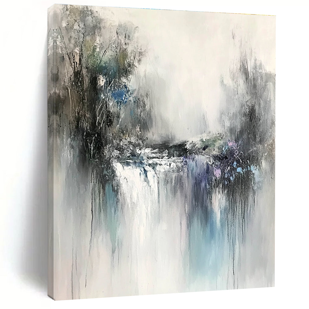 Waterfall Abstract Painting with Flowing Textures GER436
