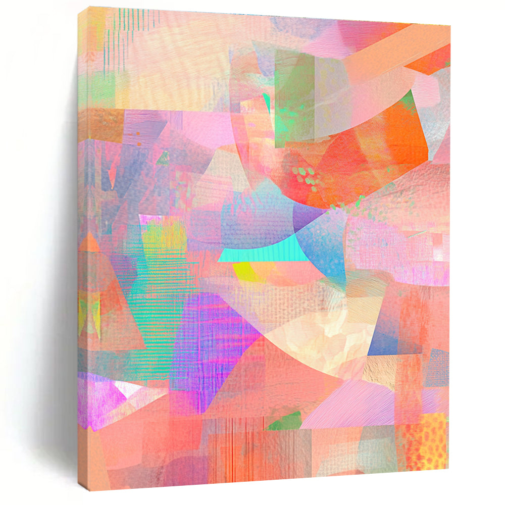 Abstract artwork in pastel colors featuring intricate textures and patterns with feminine hues and a soft pink palette for a vibrant aesthetic.STSC477
