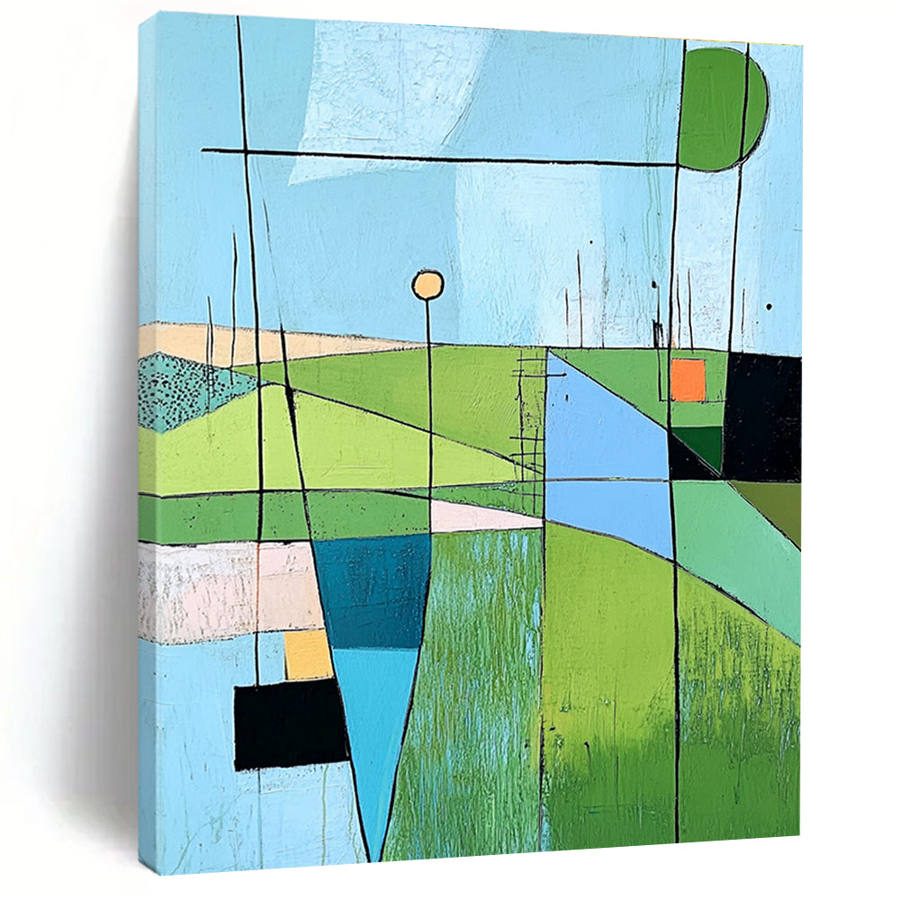 Green and Blue Landscape - Themed Abstract Artwork GER232
