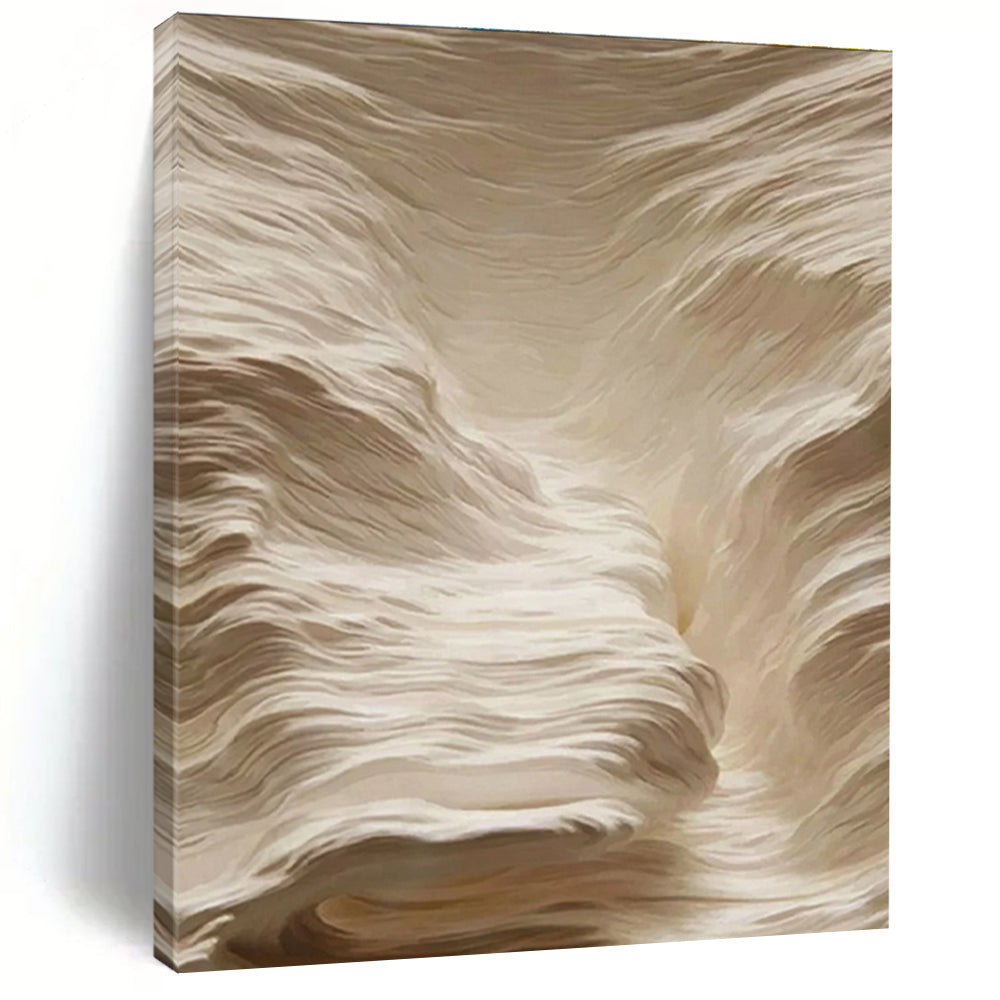 Beige Textured Wave Abstract Painting ADGE023