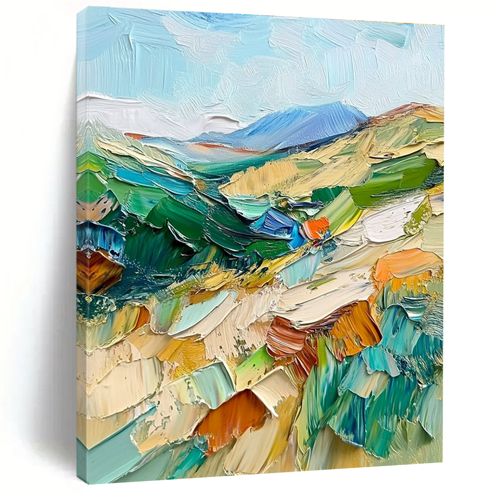 Colorful Landscape Abstract Painting with Thick Impasto GER074
