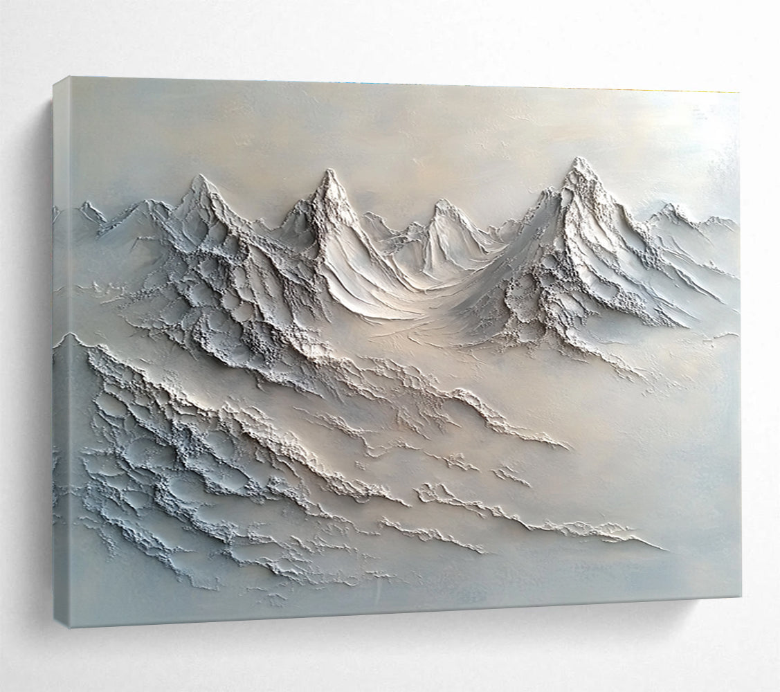 Gray - Toned Textured Mountain Landscape Abstract Painting DYP100