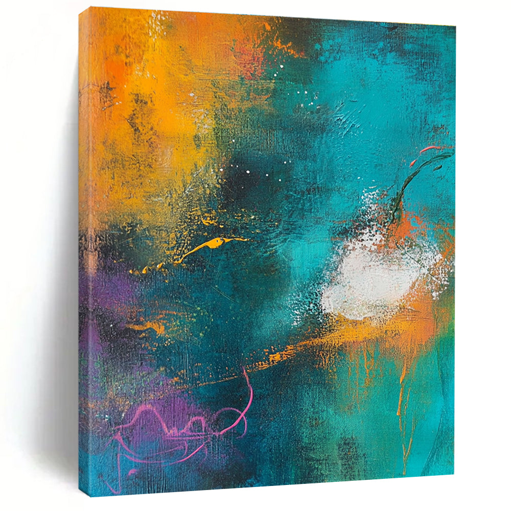 Colorful Abstract Painting with Energetic Brushstrokes GER548