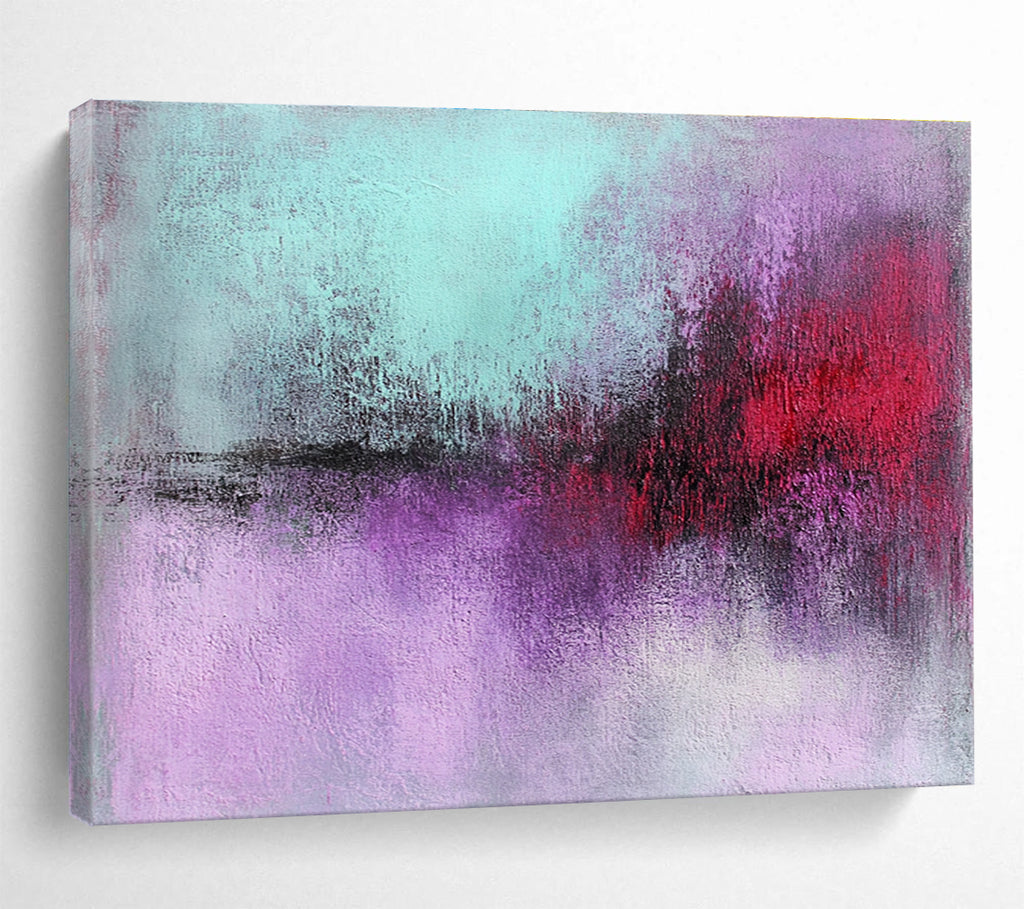 Purple and Red Abstract Painting with Bold and Intense Hues DYP378