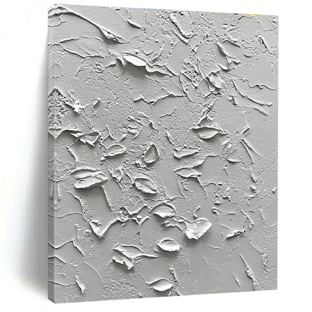Gray Textured Abstract Painting with Rugged Surfaces GER093