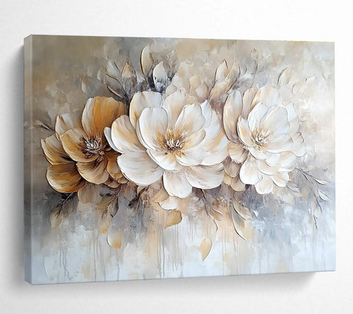 3D Floral Abstract - Textured Botanical Abstract Painting DYP003