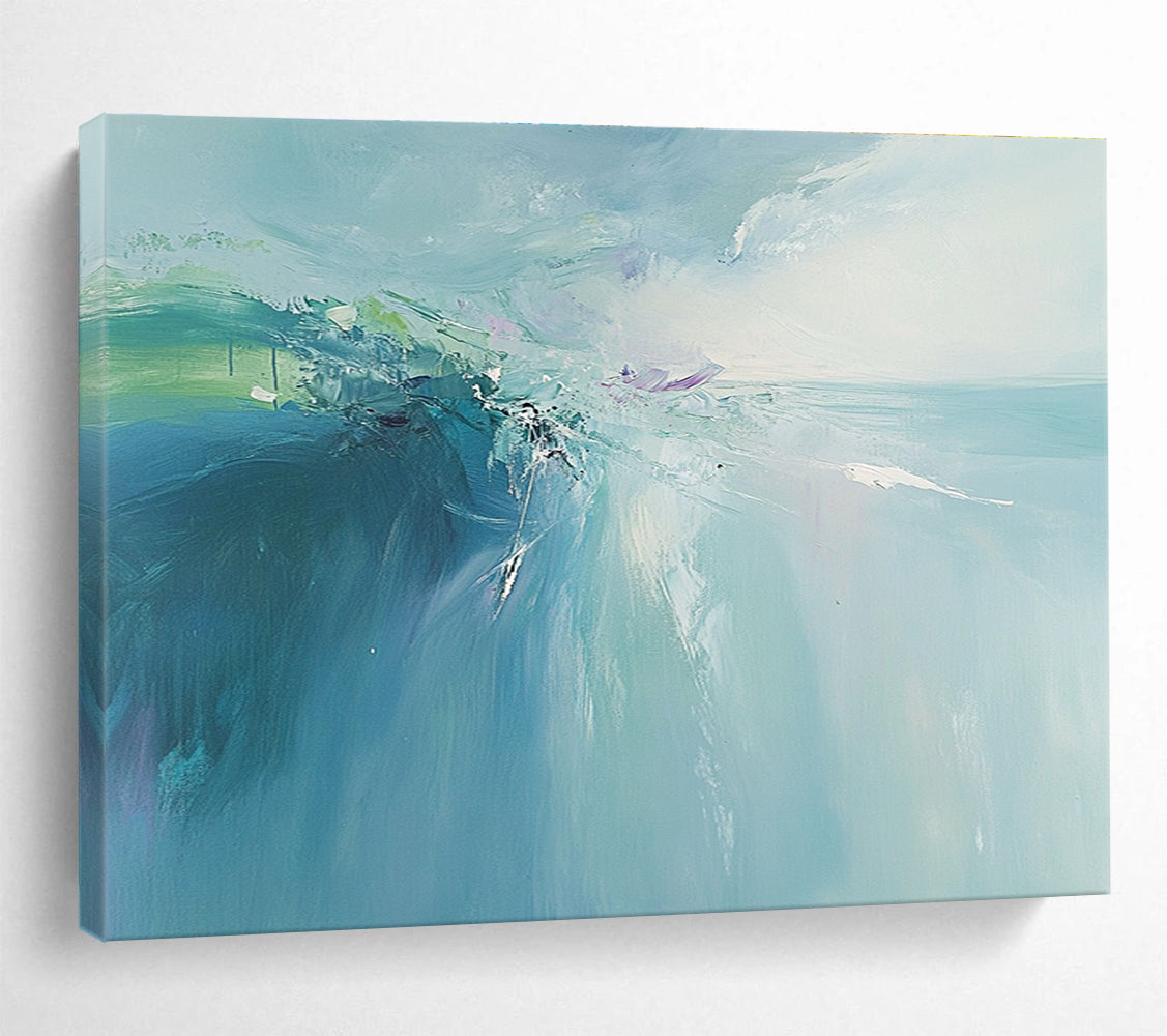 Soft Blue Abstract Painting with Gentle Brushstrokes DYP208