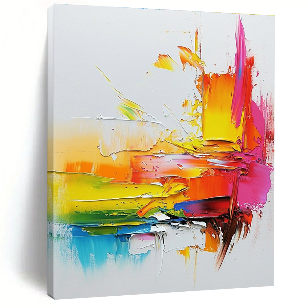 Multicolor Abstract Painting with Thick Textures GER715