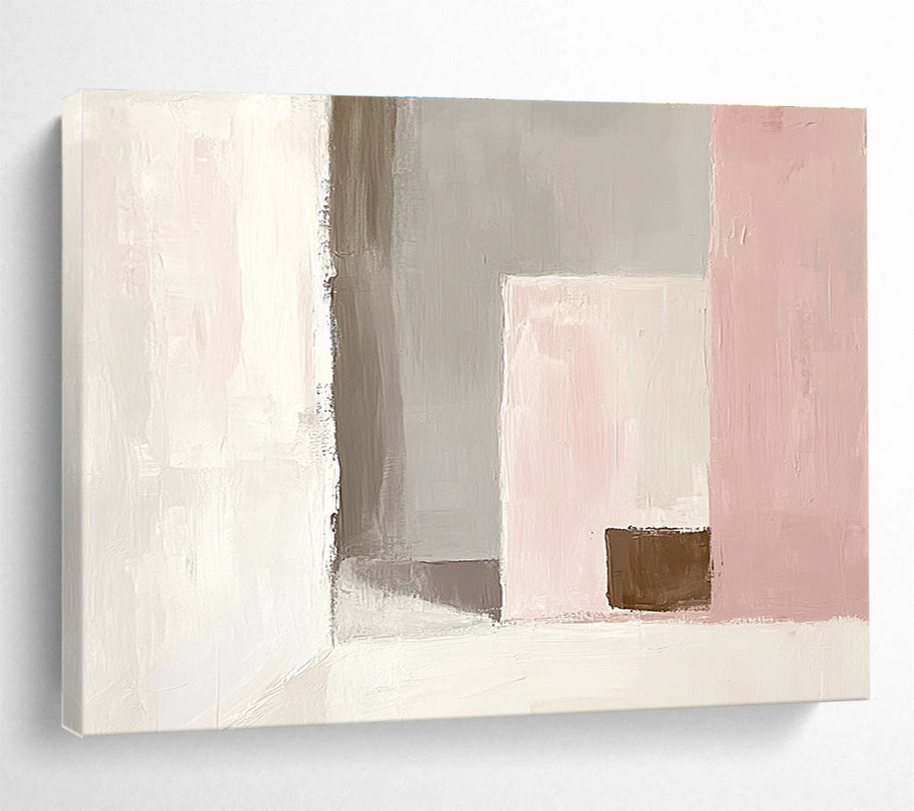 Pastel Geometry Abstract Painting with Soft Color Blocks DYP380