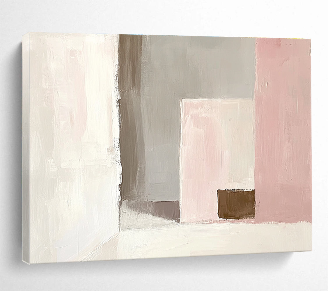 Pastel Geometry Abstract Painting with Soft Color Blocks DYP380