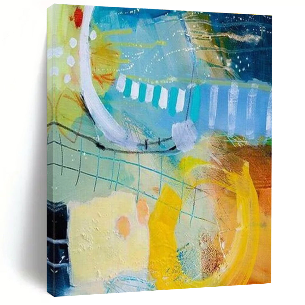 Playful Colorful Abstract Painting with Whimsical Forms ADGE409